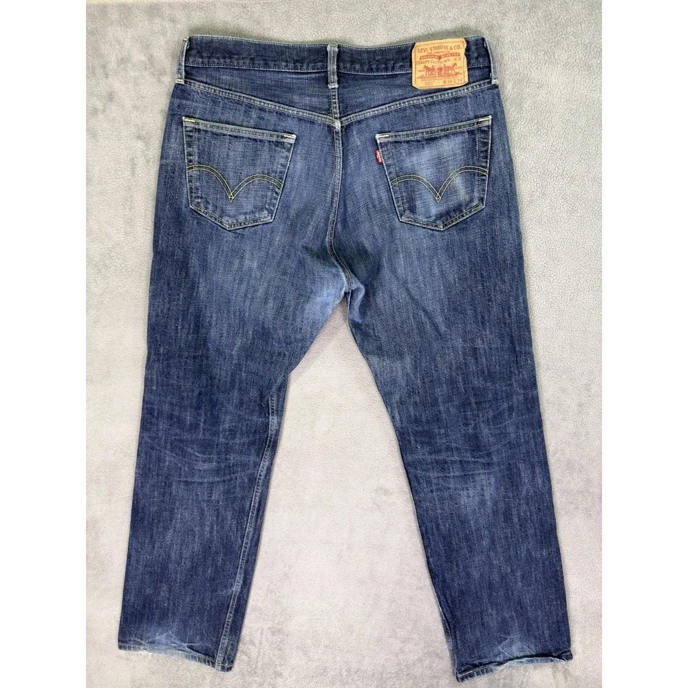 Levis 501XX Jeans Mens 36x32* Blue Straight Classic Medium Wash Denim Button Fly